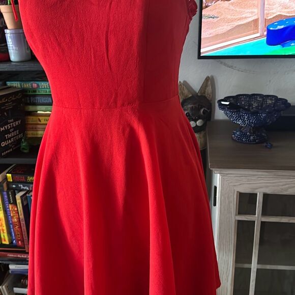 Lulus Size Small Red Flowy Dress Fit & Flare - Picture 3 of 7